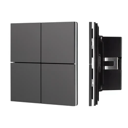 Фото #1 товара INTELLIGENT ARLIGHT Кнопочная панель KNX-304-23-IN Black (BUS, Frameless) (IARL, IP20 Металл, 2 года)