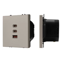 Фото #1 товара ARL NOBE USB Розетка тип А+С+С софт-тач кашемир SCT-MUACC-SFPL-FC-CA (65W, QC3) (Arlight, -)