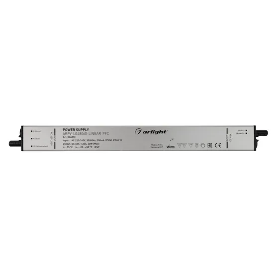 Фото #3 товара Блок питания ARPV-LG48060-LINEAR-PFC (48V, 1.25A, 60W) (Arlight, IP67 Металл, 5 лет)