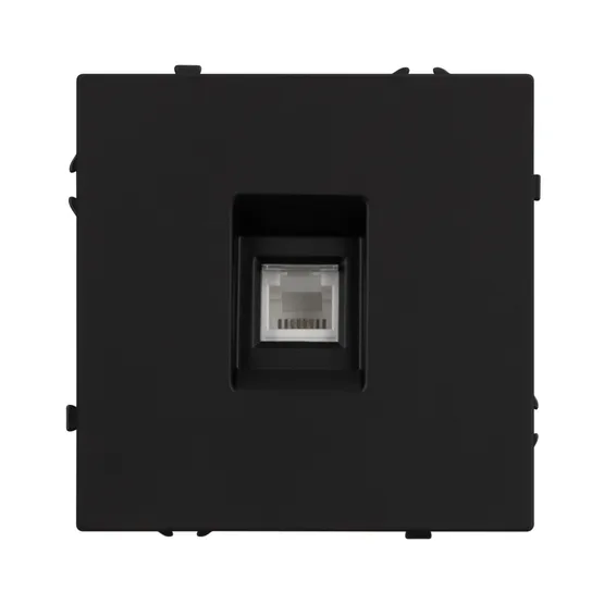 Фото #2 товара Механизм телефонной розетки SCT-NOBE-MTL1-SFPL-BK (RJ-11, 4C) (Arlight, Черный оникс)