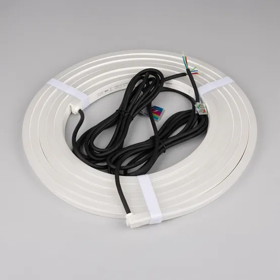 Фото #2 товара Светодиодная лента герметичная NOVA-SIDE-PU-B84-12x20mm 24V RGB-Day (15 W/m, IP68, 5m, wire x2) (Arlight, Полиуретан)