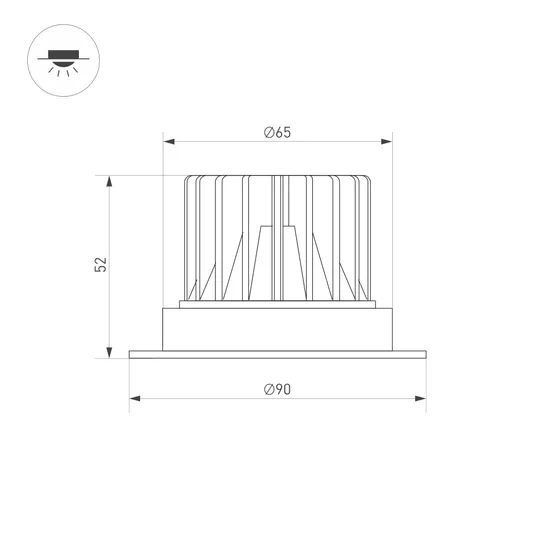 Фото #3 товара Светильник MS-ATLAS-TRIMLESS-R50-6W Warm3000 (BK, 40deg, 230V) (Arlight, IP20 Металл, 5 лет)