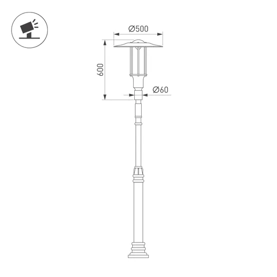 Фото #2 товара Светильник  OXOR-SHADL-С-500x600-50W Day4000 (BK, 120 deg, 230V) IP65 (Arlight, IP65 Металл, 3 года)