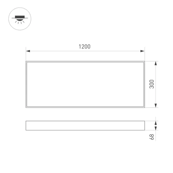 Фото #4 товара Панель IM-EMERGENCY-1.5H-S300x1200-45W White6000 (WH, 120 deg, 230V) (Arlight, IP40 Металл, 2 года)