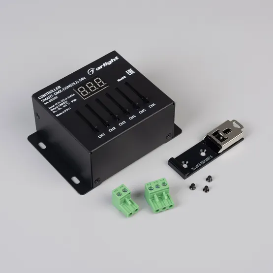 Фото #2 товара Контроллер SMART-DMX-CONSOLE-DIN (5-12V, 6CH, XLR3) (Arlight, IP20 Металл, 5 лет)