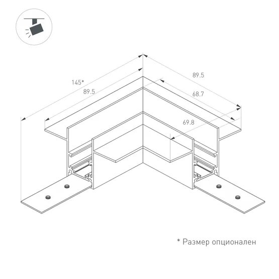 Фото #4 товара Коннектор угловой MAG-ORIENT-CON-2653-FDW-L90 (BK) (Arlight, IP20 Металл, 3 года)