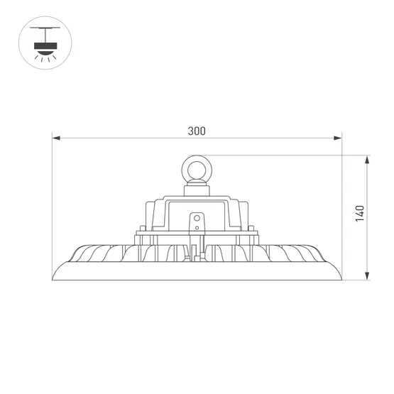 Фото #2 товара Светильник SP-ARIVA-DIM-R300-150W White5000 (BK, 60 deg, 230V, 0-10V) (Arlight, IP65 Металл, 5 лет)