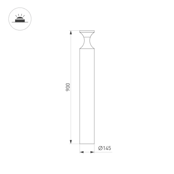Фото #4 товара Светильник LGD-LONDARI-BOLL-H900-12W Warm3000 (BK, 125 deg, 230V) (Arlight, IP65 Металл, 3 года)