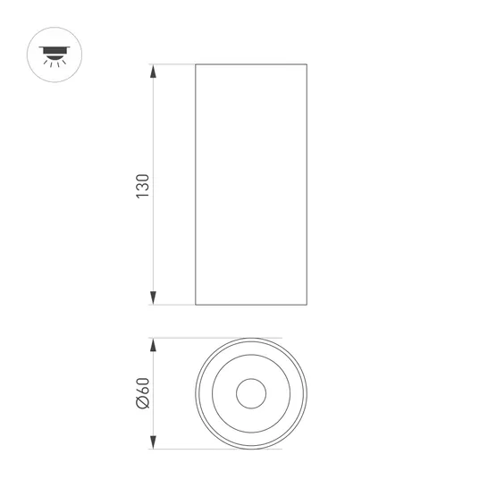 Фото #2 товара Светильник SP-GABI-SURFACE-R60-12W Warm3000 (BK, 60 deg, 230V) (Arlight, IP40 Металл, 5 лет)