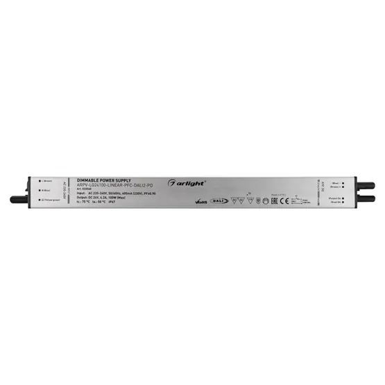 Фото #3 товара Блок питания ARPV-LG24100-LINEAR-PFC-DALI2-PD (24V, 4.2A, 100W) (Arlight, IP67 Металл, 5 лет)