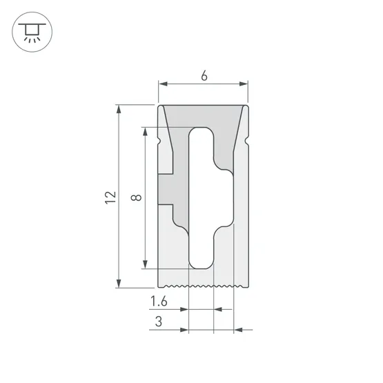 Фото #2 товара Силиконовый профиль WPH-FLEX-0612-SIDE-S8-10m WHITE (Arlight, Силикон)