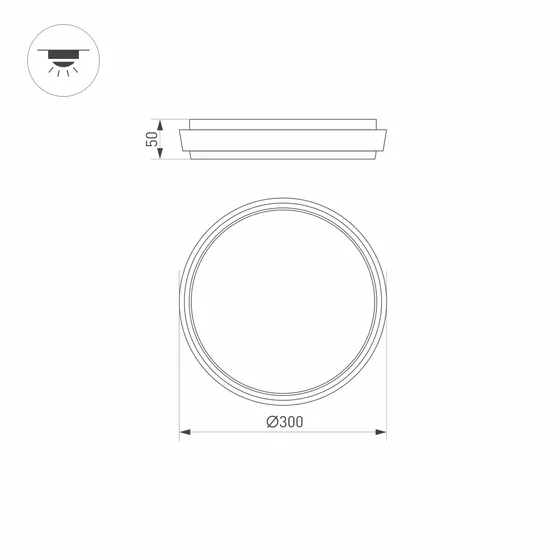 Фото #5 товара Светильник LGD-GIRO-R300-30W Warm3000 (GR, 110 deg, 230V) (Arlight, IP54 Металл, 3 года)