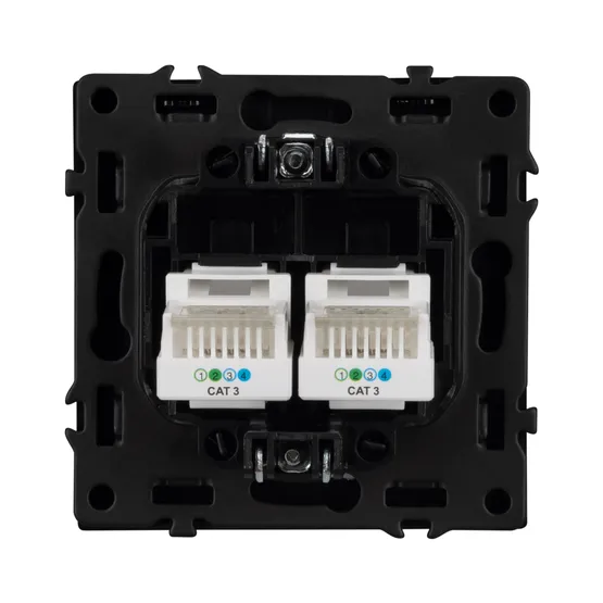 Фото #3 товара Механизм сдвоенной телефонной розетки SCT-NOBE-MTL2-SFPL-GR (RJ-11, 4C) (Arlight, Серый базальт)