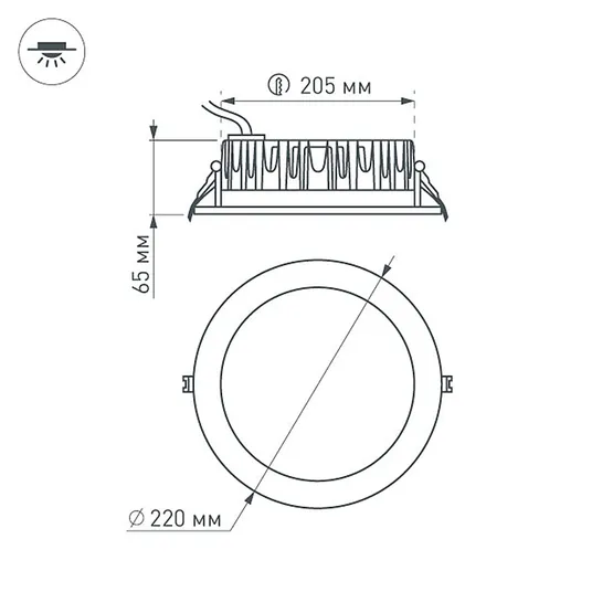 Фото #6 товара Светодиодный светильник LTD-220WH-FROST-30W White 110deg (Arlight, IP44 Металл, 3 года)