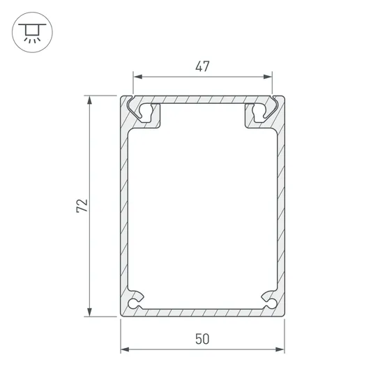 Фото #4 товара Профиль BOX72-2000 ANOD (Arlight, Алюминий)