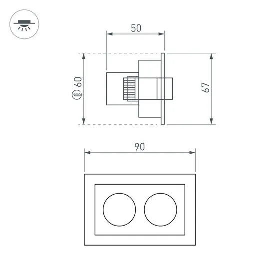 Фото #6 товара Светильник MS-ORIENT-BUILT-TURN-TC-S67x90-5W Warm3000 (WH-BK, 30 deg, 230V) (Arlight, IP20 Металл, 5 лет)