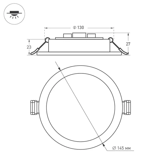 Фото #6 товара Светильник DL-BL145-12W Warm White (Arlight, IP40 Металл, 3 года)