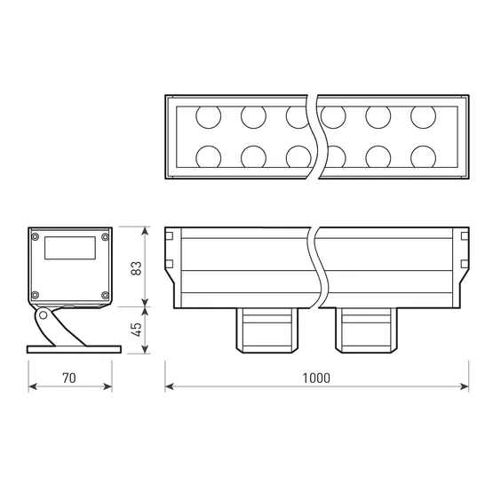 Фото #5 товара Светодиодный прожектор AR-LINE-1000XL-54W-24V RGB (Grey, 30 deg, DMX512) (Arlight, Закрытый)