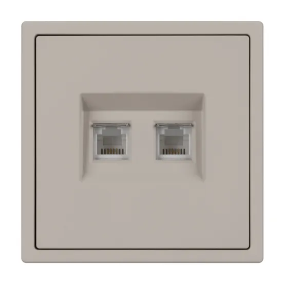 Фото #2 товара Механизм сдвоенной телефонной розетки SCT-NOBE-MTL2-SFPL-CA (RJ-11, 4C) (Arlight, Кашемир)