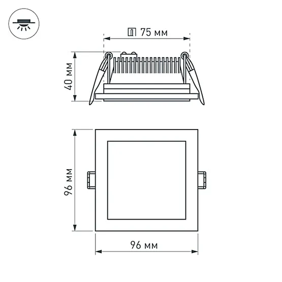 Фото #5 товара Светодиодная панель LT-S96x96WH 6W Day White 120deg (Arlight, IP40 Металл, 3 года)