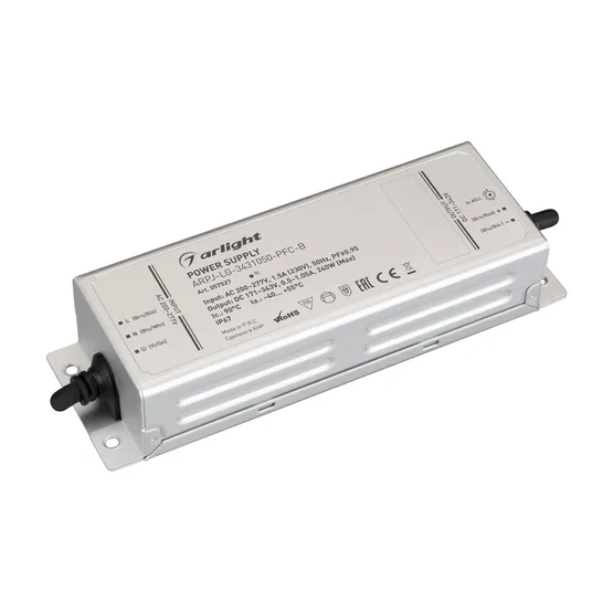 Фото товара Блок питания ARPJ-LG-3431050-PFC-B (240W, 171-343V, 0.5-1.05A) (Arlight, IP67 Металл, 5 лет)