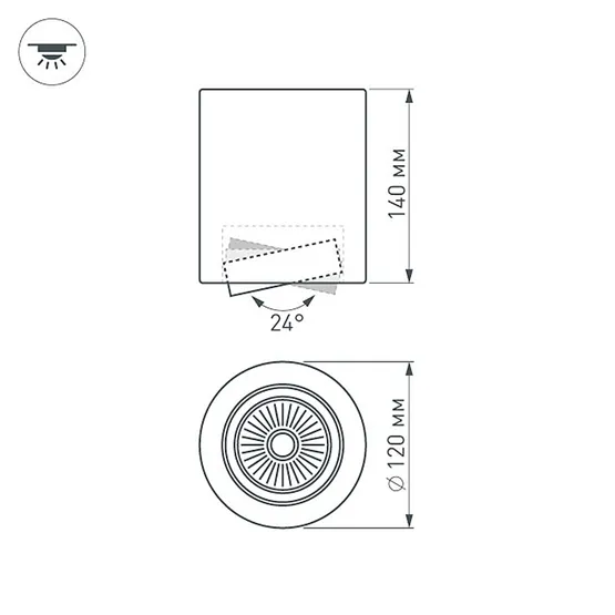 Фото #10 товара Светильник SP-FOCUS-R120-16W Warm White (Arlight, IP20 Металл, 3 года)