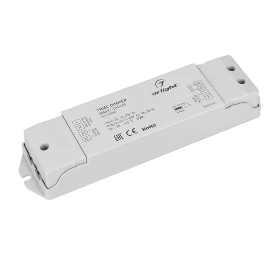 Фото товара Диммер SMART-DIM105 (12-48V, 8A, TRIAC) (Arlight, IP20 Пластик, 5 лет)