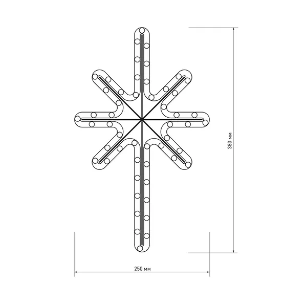 Фото #4 товара Фигура ARD-STAR-M2-380x250-36LED Warm (230V, 2.5W) (Ardecoled, IP65)