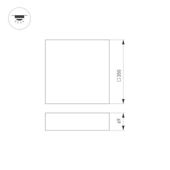 Фото #6 товара Светильник SP-QUADRO-S350x350-30W Day4000 (BK, 120 deg, 230V) (Arlight, IP40 Металл, 3 года)