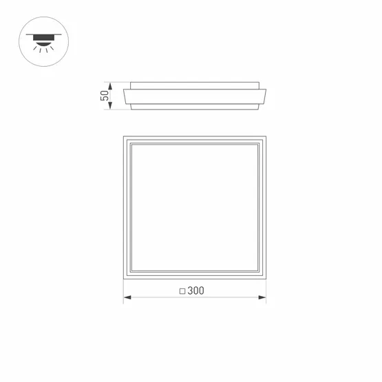 Фото #6 товара Светильник LGD-AREA-S300x300-30W Warm3000 (GR, 110 deg, 230V) (Arlight, IP54 Металл, 3 года)