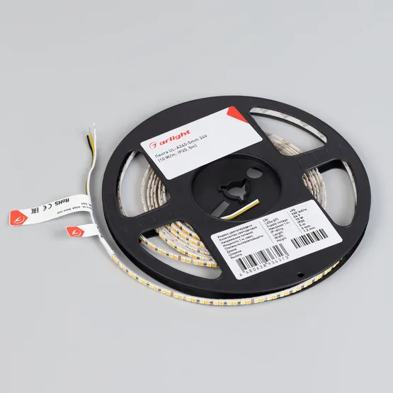 Фото #2 товара Светодиодная лента UL-A240-5mm 24V White-MIX (10 W/m, IP20, 5m) (Arlight, Изменяемая ЦТ)