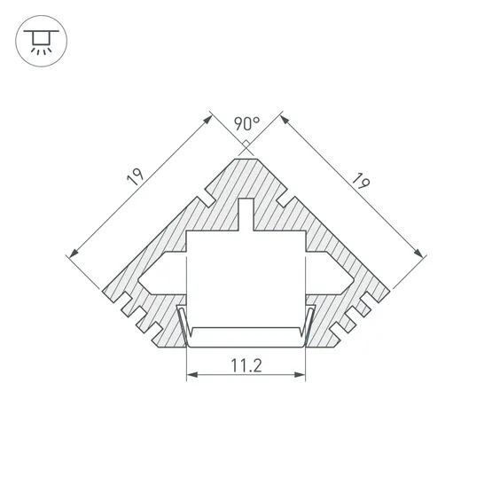 Фото #4 товара Профиль PDS45-T-2000 ANOD Black (Arlight, Алюминий)